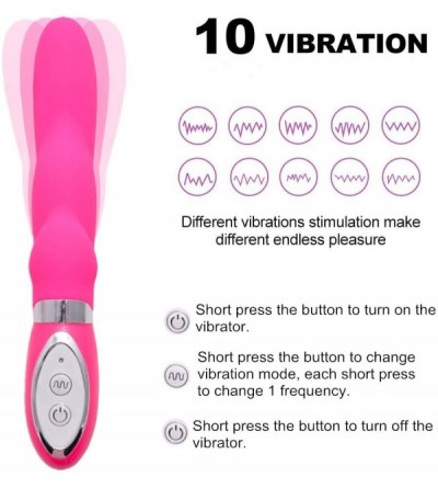 Vibrators Vibrating G Spot Vibrator Silicone 10 Speed Vibrations Clitoris Stimulation Sex Toys for Women and Couple(Pink) - C...