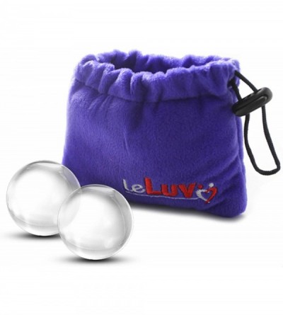 Dildos Glass Ben-Wa Balls Classic Kegel Exercisers Medium Clear Pair Bundle with Premium Padded Pouch - Clear - C411GGLIWDB $...