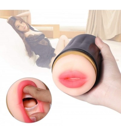Male Masturbators Male Ṃásturbátor Oral Sucker Deep Throat Real Ᵽússy Pocket Sleeve Stróker for Men Handheld Toy Piston Cup E...