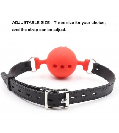 Gags & Muzzles Silicone Breathable Ball Gag for Adult Bondage Restraints Sex Play (Red+Black- 1.5in Ball) - Red+black - CM18G...