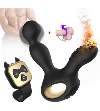 Anal Sex Toys Wiggle-Motion Dual Motors Vibrating Anal Vibrator for Men with Remote Control- Heating Anal Vibrators Butt Plug...