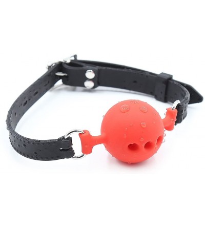 Gags & Muzzles Silicone Breathable Ball Gag for Adult Bondage Restraints Sex Play (Red+Black- 1.5in Ball) - Red+black - CM18G...