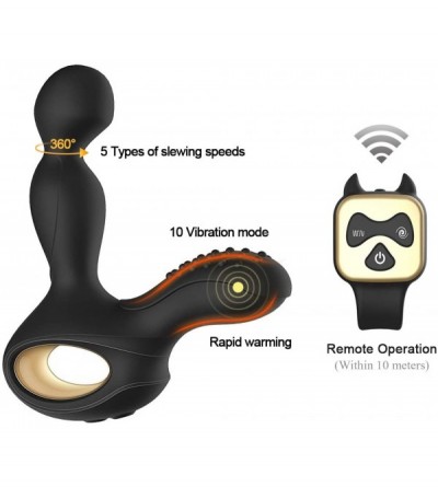 Anal Sex Toys Wiggle-Motion Dual Motors Vibrating Anal Vibrator for Men with Remote Control- Heating Anal Vibrators Butt Plug...
