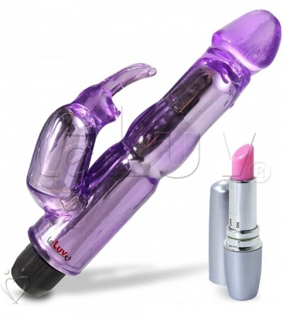 Dildos Rabbit Vibrator Waterproof Bath Time Bunny Bundle with Secret Lipstick Personal Massager Purple - Purple - CR11K3GWE9D...