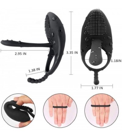 Penis Rings Vibrating Penis Ring with Testicular Ring Vibration Mode for Men with Longer Lasting Erection- Rechargeable Doubl...