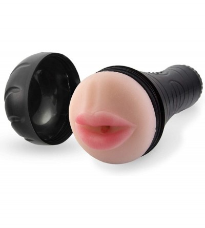 Anal Sex Toys Compact Male Masturbator Handheld Realistic Mouth Texture in Black Case - Lips - CW11EXGSY7P $42.94