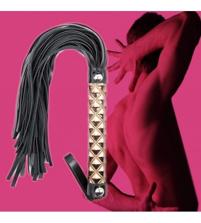 Paddles, Whips & Ticklers PU Leather Whip Restraint Adult Cosplay Sixy Toys for Women Men - Bk - CZ19D3EW4S4 $11.03