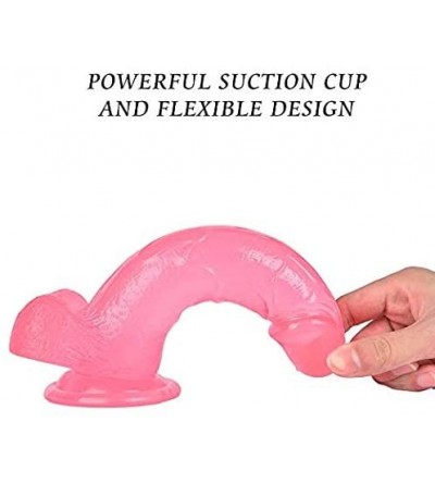 Vibrators Twater Realistic Dîldɔ 8 Inch Clear Glass Pink Pleasure Body Relax- Waterproof (Pink) - CE19IL7R00O $14.92