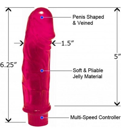 Vibrators Vibrating Waterproof Jelly Cock Vibe- 6 Inch- Romantic Pink - Pink - CZ119SBQ2F1 $5.86