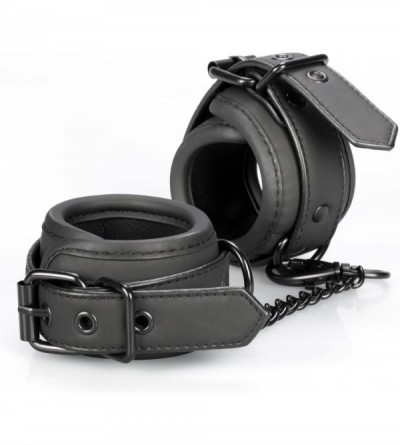 Restraints Handcuffs with Rugged Metal Chain & Black Belt Cuffs - CZ18NI0YEM3 $38.93