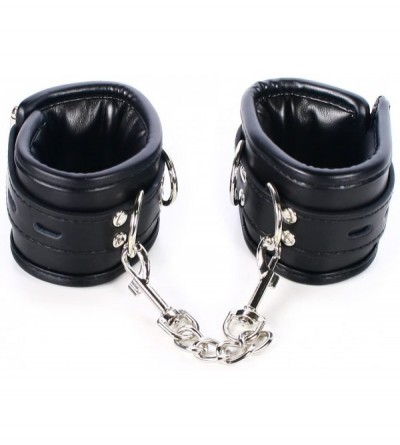 Restraints Plush Bondage Restrain Wrist/Ankle Cuffs - Black - C812JSTKMDP $7.06