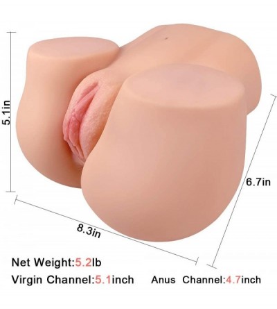 Male Masturbators Male Masturbator- 5.2 LB Male Sex Toy Pussy Ass 3D Masturbator Sexy Curves Tight Virgin Anus Butt with Life...