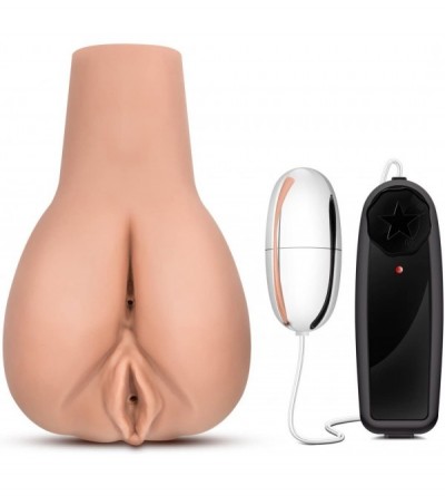 Novelties Soft Realistic Ass Male Masturbator - Ribbed Dual Entry Stroker With Multi Speed Wired Remote Bullet - Sex Toy for ...