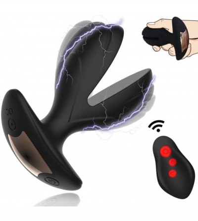 Anal Sex Toys Vibrating Anal Plug with Electric Shock Pulse Vibrator Prostate Massager for Men with Remote Control- Rechargea...