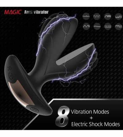 Anal Sex Toys Vibrating Anal Plug with Electric Shock Pulse Vibrator Prostate Massager for Men with Remote Control- Rechargea...