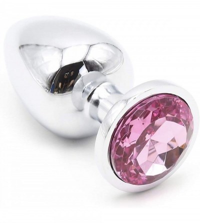 Anal Sex Toys Pink Crystal Stainless Steel Beads Jeweled Back - CF196DIKR68 $28.94