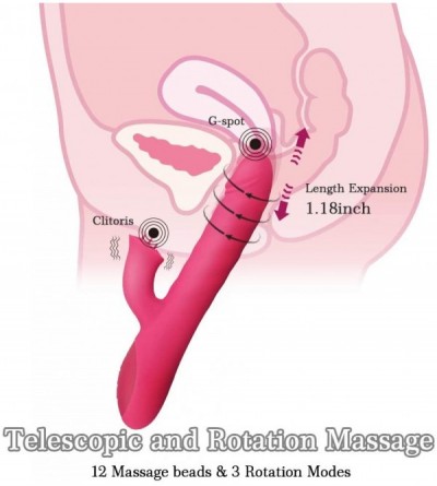 Vibrators Telescopic Rabbit Vibrator Vagina Stimulator Vibration Massager- 10 Modes Skinfriendly Silicone Clitoris Massager- ...