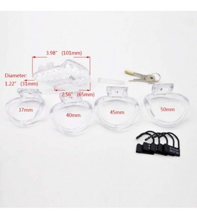 Chastity Devices Male Chastity Device 4 Rings Comfortable Cock Cage Penis Ring for Men - Transparent - C518YELA5SE $21.64