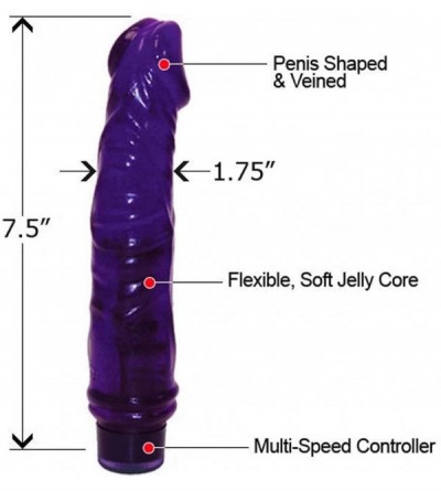 Dildos Vibrating Jelly Dong 7.5 Inch Sexy Purple - CI119BGFOAB $34.31