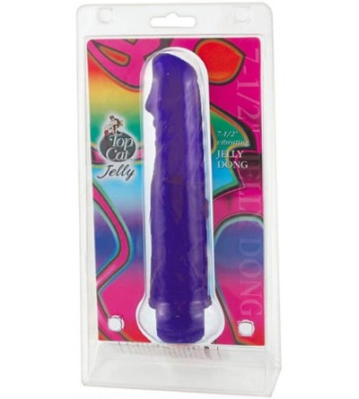 Dildos Vibrating Jelly Dong 7.5 Inch Sexy Purple - CI119BGFOAB $34.31