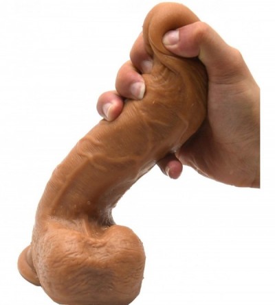 Dildos Dildo Molded Huge 8.48 Inch Realistic Flesh Lifelike Penis with Suction Cup Strap On Sex Toy Dong for Men Women - CA18...