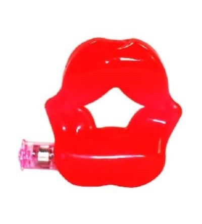 Penis Rings Single Speed Vibrating Red Hot Lips Penis Cock Ring - C411DZIJBBP $6.92