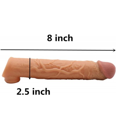 Pumps & Enlargers Expedite Shipping Skin 8 Inch Medical Silicone Penile Condom Lifelike Fantasy Sex Male Chastity Toys Length...