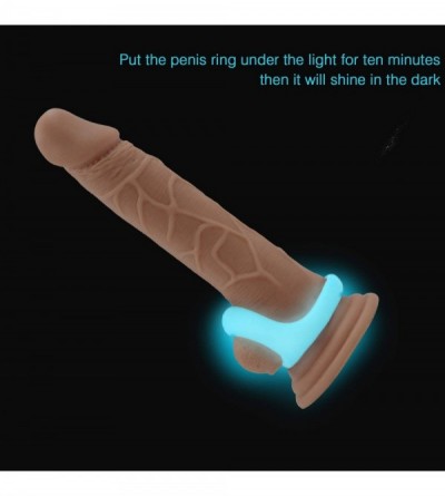Penis Rings Fluorescent Dual Holes Silicone Cock Ring Smooth Soft Penis Ring Stimulate Dick Stay Stronger Harder Longer Adult...