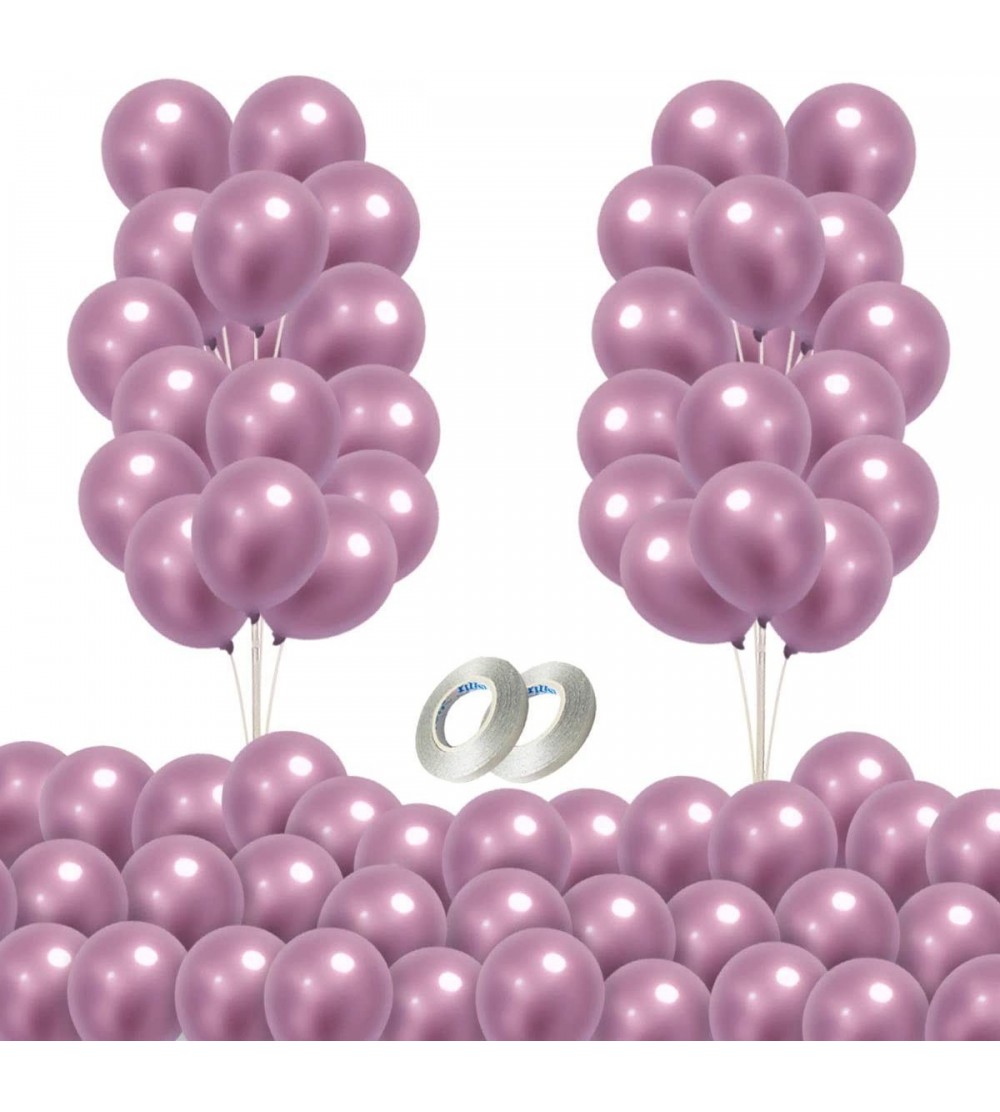 Penis Rings 5 Inches 100 Pack Metallic Pink Balloons with 2 Ribbons- Thick Chrome Balloons for Birthday- Wedding- Arch Party ...