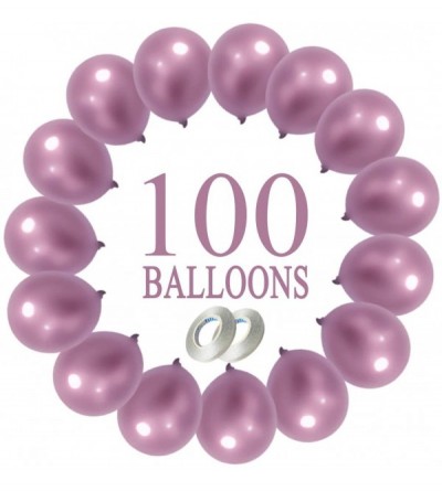 Penis Rings 5 Inches 100 Pack Metallic Pink Balloons with 2 Ribbons- Thick Chrome Balloons for Birthday- Wedding- Arch Party ...