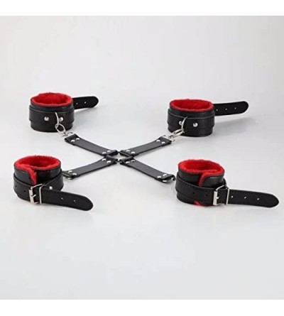 Restraints Bondage Restraints Kit for Sex 10 Pcs with Adjustable PU Leather Wrist Ankle Cuffs - Red - CH12NEO9SQ3 $48.01