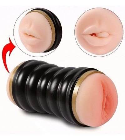 Male Masturbators Pocket Pussy Male Masturbator Cup - 3D Realistic Masturbation Adult Sex Toys Vagina and Mouth with Teeth an...