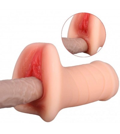 Male Masturbators Male Masturbator 3D Realistic Pocket Pussy Stocker 2 Channels Design Lifelike Vagina and Anus Soft and High...