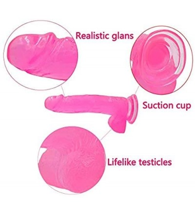 Dildos 9inch Jelly Crystal Pink Material D&î`ldɔ Handsfree Personal Body Massage Wand for Women - C619CMRE9OW $33.74