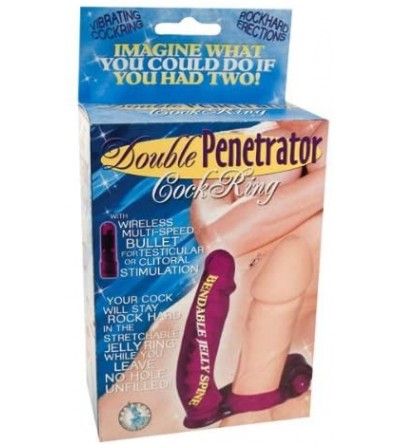 Penis Rings Double Penetrator Penis Ring- Purple - Purple - CT112COOA1X $30.42