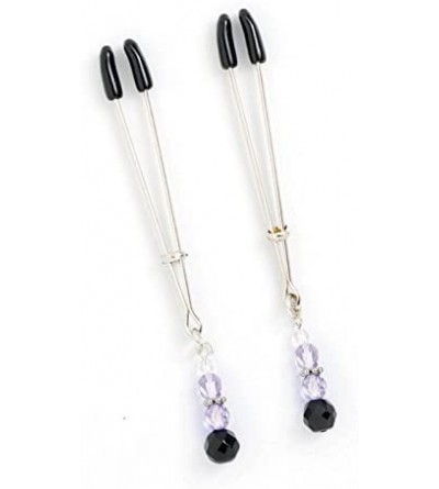 Nipple Toys Beaded Nipple Clamps with Tweezer Tip- Purple - Purple - CK1110Q38NB $18.72