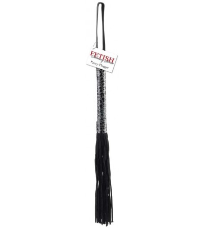 Paddles, Whips & Ticklers Designer Flogger- Black - Black - CY113RCZDUH $22.18