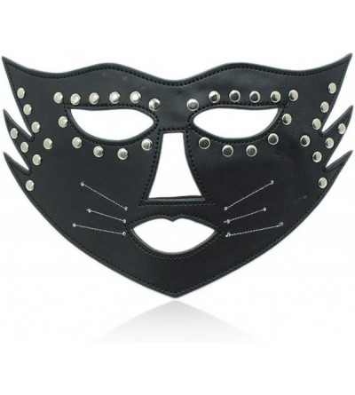 Blindfolds Role Play Faux Leather Catwoman Blindfold Eye Mask Halloween Cosplay B+D`S-M Alternative Toys - C918W5IOZX5 $30.41