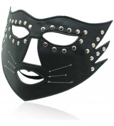 Blindfolds Role Play Faux Leather Catwoman Blindfold Eye Mask Halloween Cosplay B+D`S-M Alternative Toys - C918W5IOZX5 $16.03