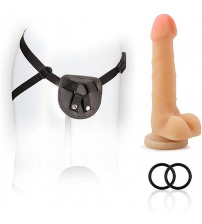 Novelties Strap On Harness Kit - 7" Cock and Balls Dildo - 2 Support Rings - Sex Toy for Women - Sex Toy for Adults - CG11BOB...