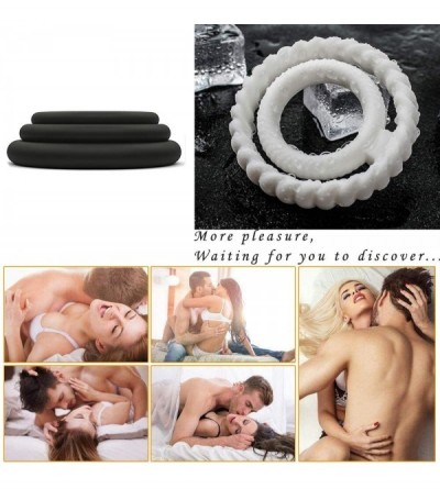 Penis Rings Super Soft Dual Silicone Penis Ring for Male Couple Cock Rings 100% Medical Grade Pure Silicone Set for Extra Sti...