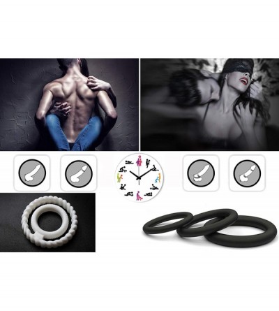Penis Rings Super Soft Dual Silicone Penis Ring for Male Couple Cock Rings 100% Medical Grade Pure Silicone Set for Extra Sti...