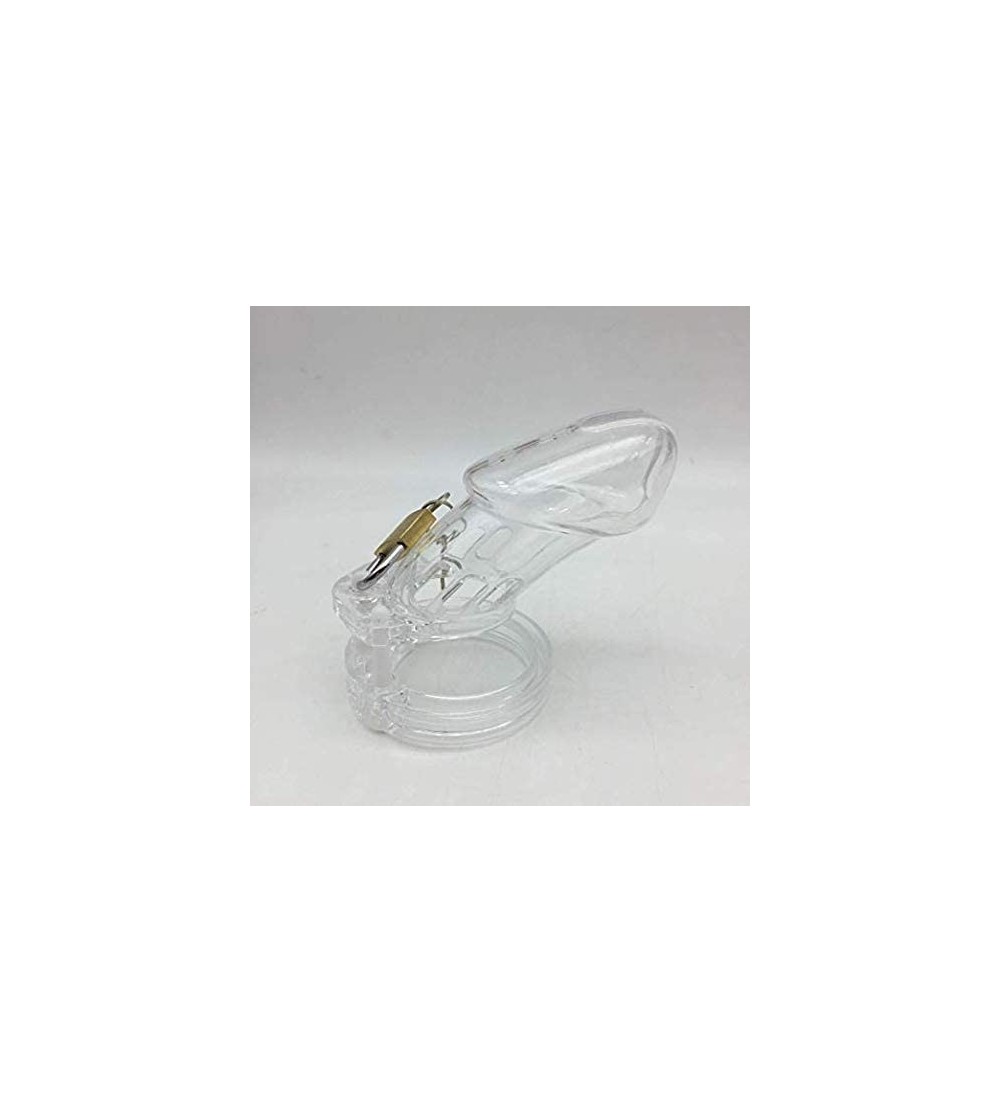 Chastity Devices Plastic Devices Male Briefs Anti-Off with 5 Ring (Transparent Long) - CU18O3MXK5S $29.68
