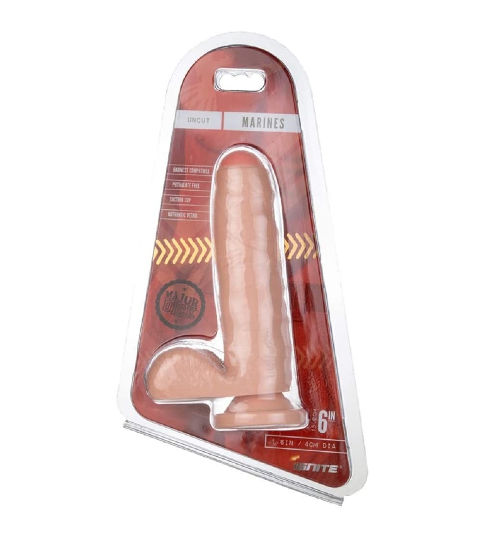 Dildos SI Ignite Major Dick Marines Vanilla Includes a Free Bottle of Adult Toy Cleaner - CP18HRI0GUL $56.99
