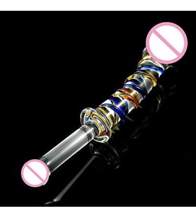 Dildos Pyrex Glass Dildo Crystal Glass Penis with Handle Dick Glass Butt Plug Anal Beads Adult Sex Toys for Women - 230x35mm ...