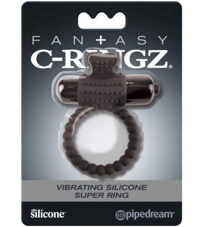 Penis Rings Fantasy C Ringz Vibrating Silicone Super Ring- Black - Black - CK187COR845 $20.04
