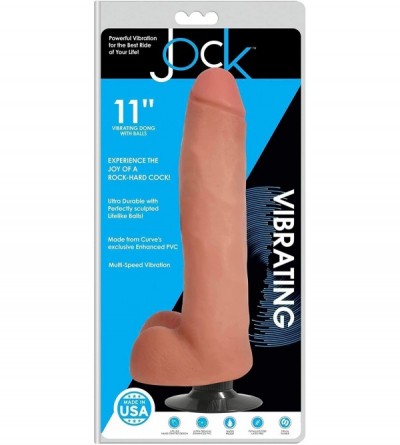 Anal Sex Toys Jock 11 Inch Vibrating Dong with Balls - CI18NCRQLD2 $72.35