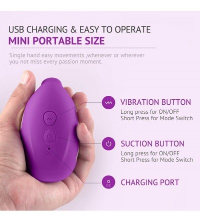 Vibrators 2 in 1 Clitoral Sucking Vibrator for Woman Solo with Clit and Nipple Stimulation- Portable 10 Vibration Patterns Wa...
