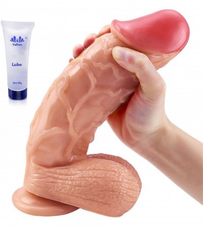 Dildos XL Realistic Dildo 9.8 inch Huge Dildo with Testicles and Obvious Glans- Sex Toy with Powerful Suction Cup for Pure Pl...