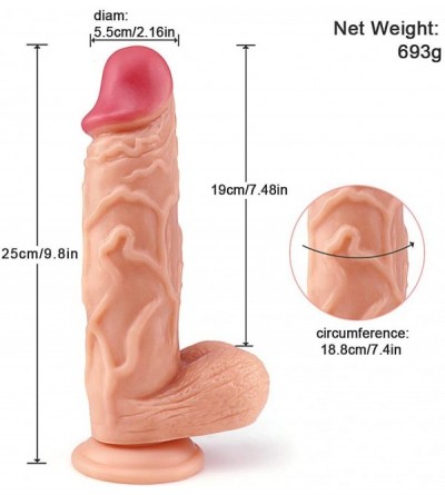 Dildos XL Realistic Dildo 9.8 inch Huge Dildo with Testicles and Obvious Glans- Sex Toy with Powerful Suction Cup for Pure Pl...